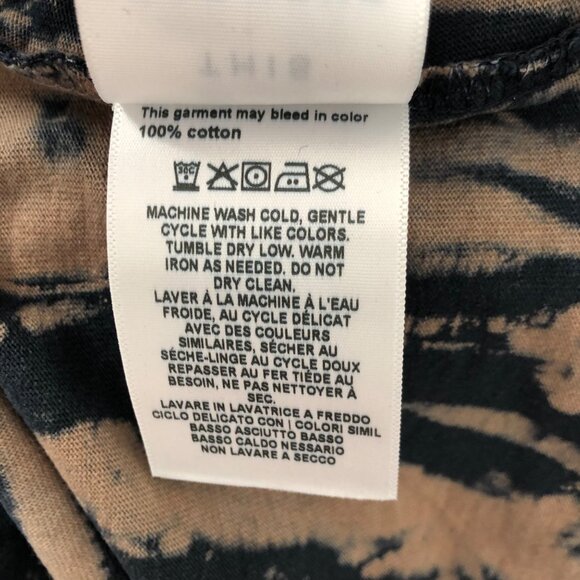 Les Tien Yours XS Tie-Dye Black Tan 100% Cotton T-Shirt – Trendy & Comfortable - Picture 7 of 8